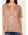 Image #3 - Blended Women's Rodeo Cowboy Cutout Short Sleeve Graphic Tee , Brown, hi-res