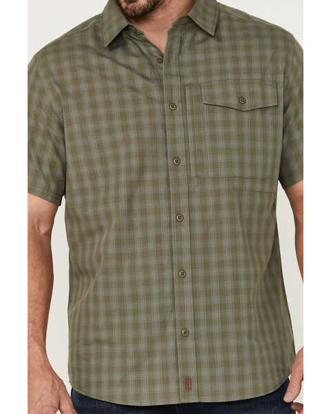 Image #3 - Brothers and Sons Men's Plaid Print Performance Short Sleeve Button Down Western Shirt, Sage, hi-res