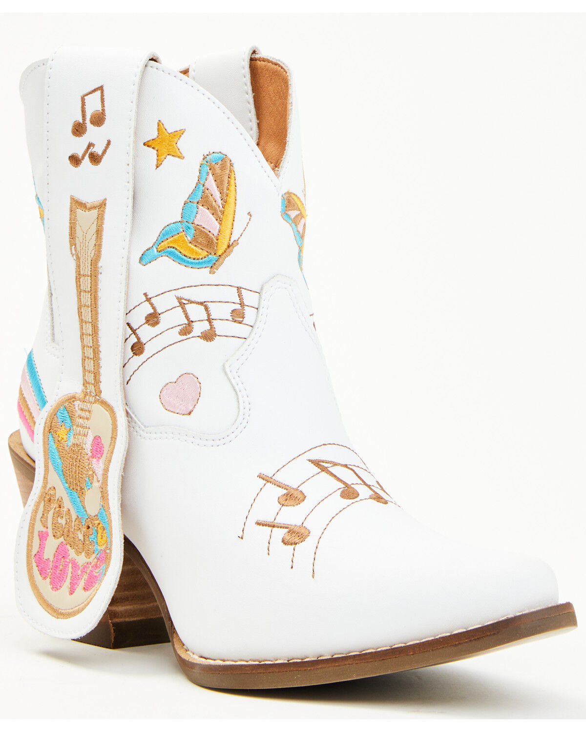 Image #1 - Dingo Women's Melody Short Western Boots - Round Toe, White, hi-res