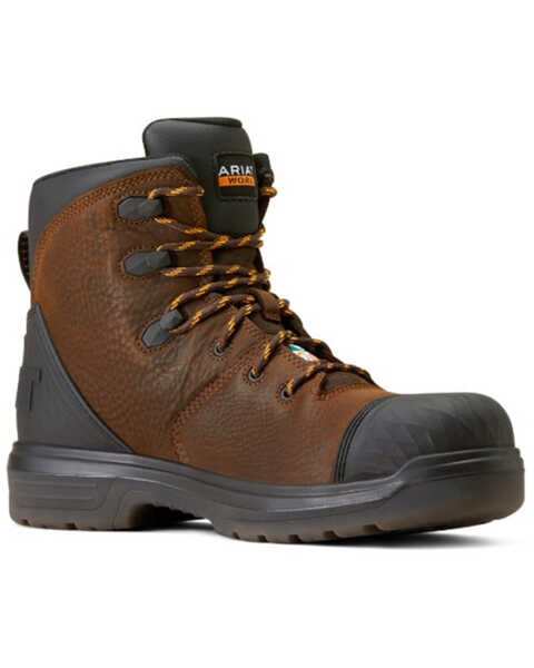 Image #1 - Ariat Men's Turbo Outlaw 6" CSA Waterproof Work Boots - Composite Toe , Brown, hi-res
