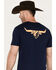 Image #4 - RANK 45® Men's Long Horn Short Sleeve Graphic T-Shirt, Navy, hi-res