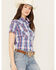 Image #2 - Rough Stock by Panhandle Plaid Print Short Sleeve Stretch Pearl Snap Western Shirt, Multi, hi-res