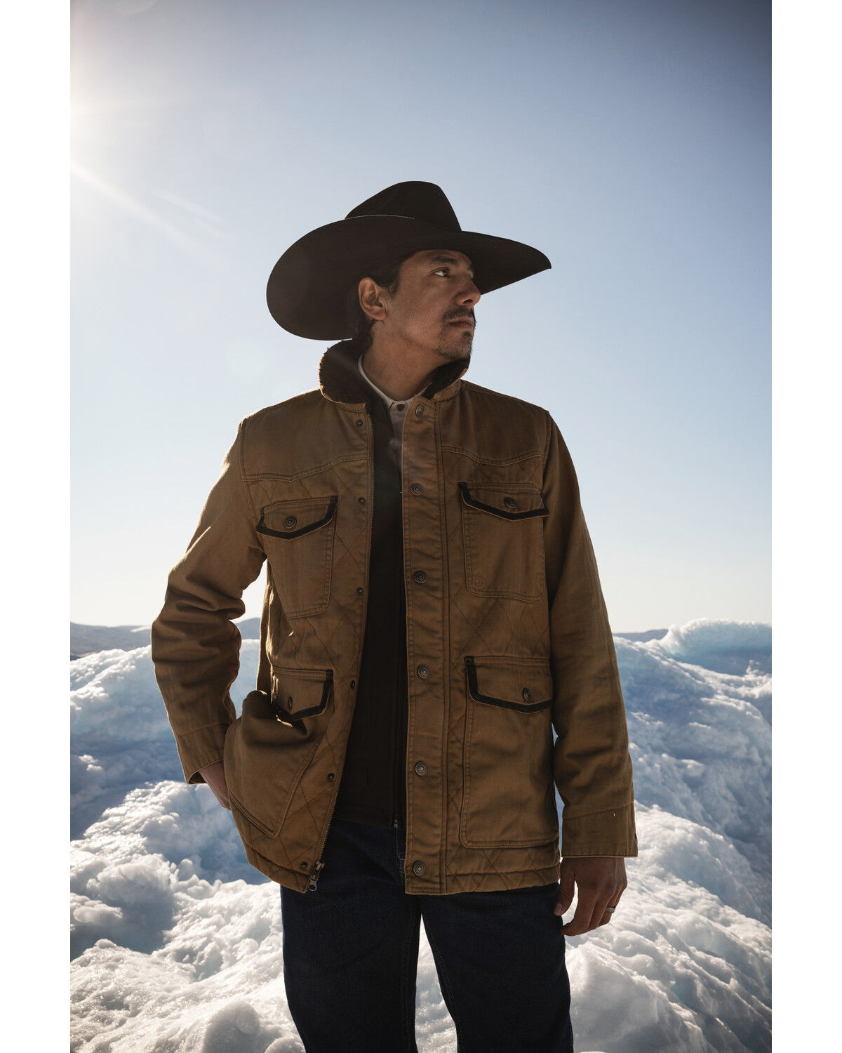 Image #1 - Blue Ranchwear Men's Ogden Flannel Lined Quilted Jacket, Camel, hi-res