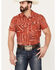Image #1 - Pendleton Men's Laramie Bandana Print Short Sleeve Western Snap Shirt, Red, hi-res