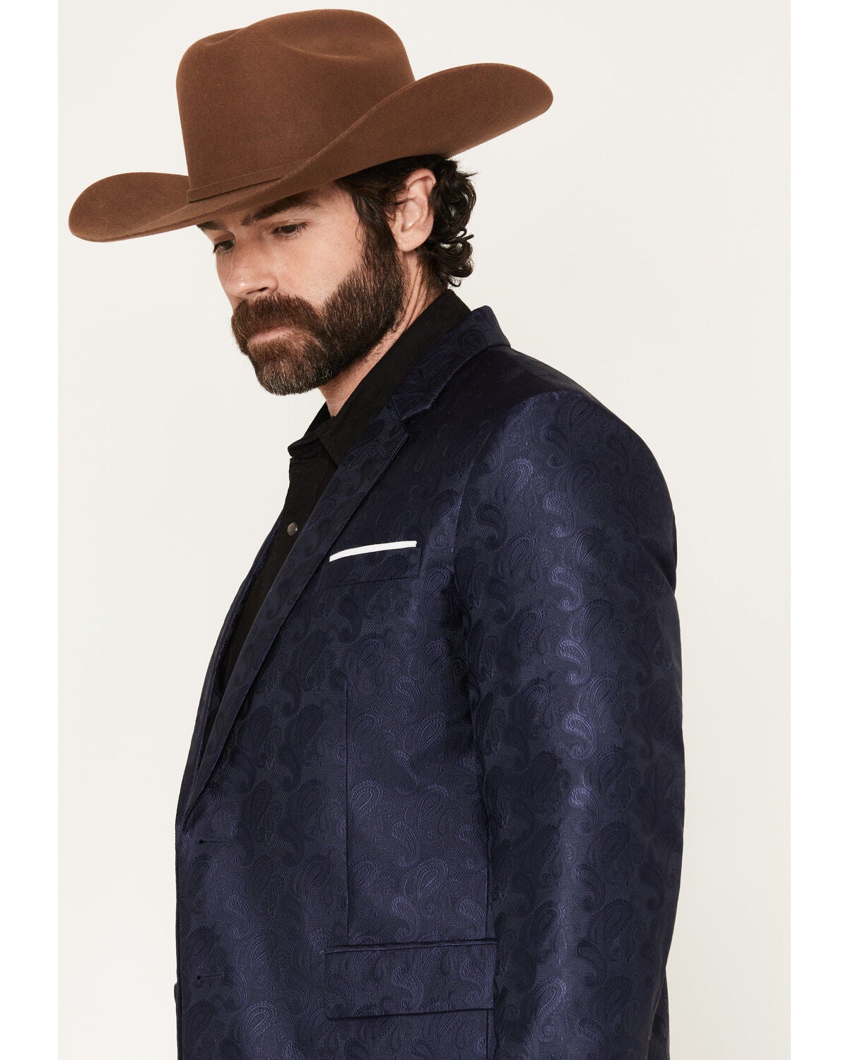 Image #2 - Rock & Roll Denim Men's Paisley Print Sportcoat, Navy, hi-res