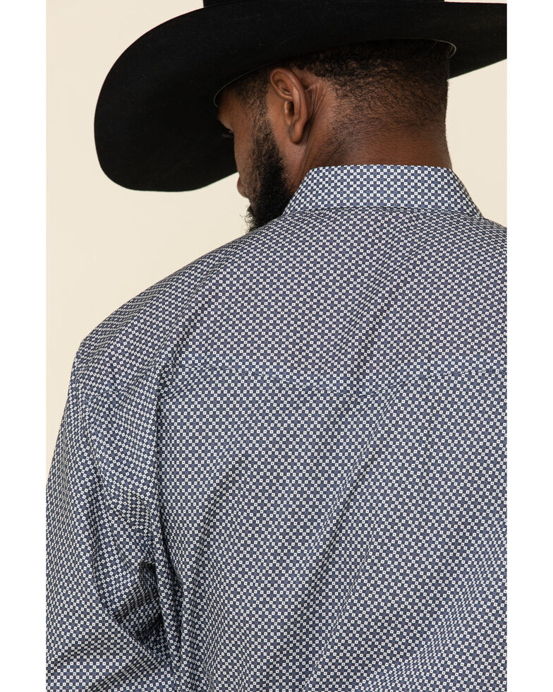 Resistol Men's Buckthorn Geo Print Long Sleeve Western Shirt , Blue, hi-res