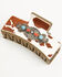 Image #2 - Shyanne Women's Jessie Cow Print Concho Hair Claw Clip, Brown, hi-res