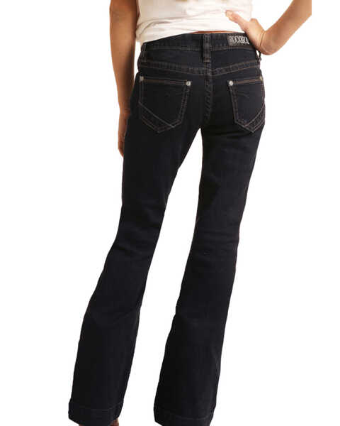 Image #1 - Rock & Roll Denim Girls' Basic Trouser Jeans, Blue, hi-res