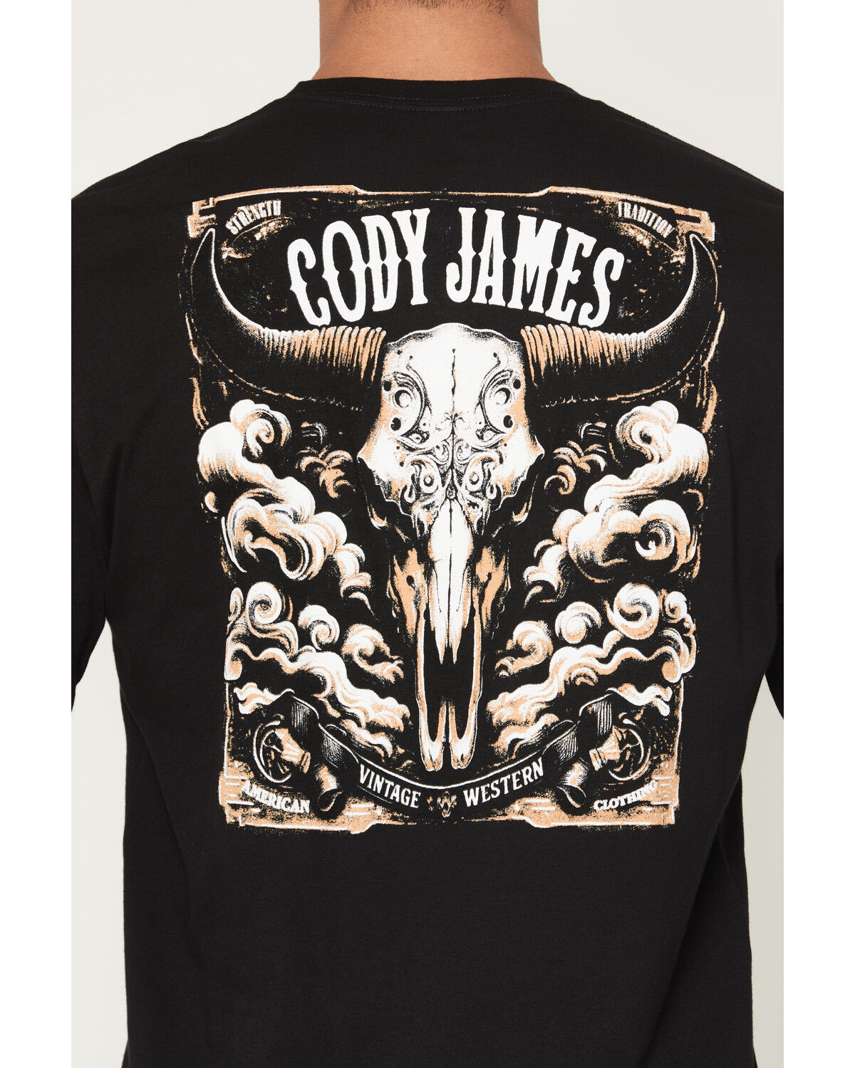 Image #4 - Cody James Men's Steerhead Long Sleeve Graphic T-Shirt, Black, hi-res
