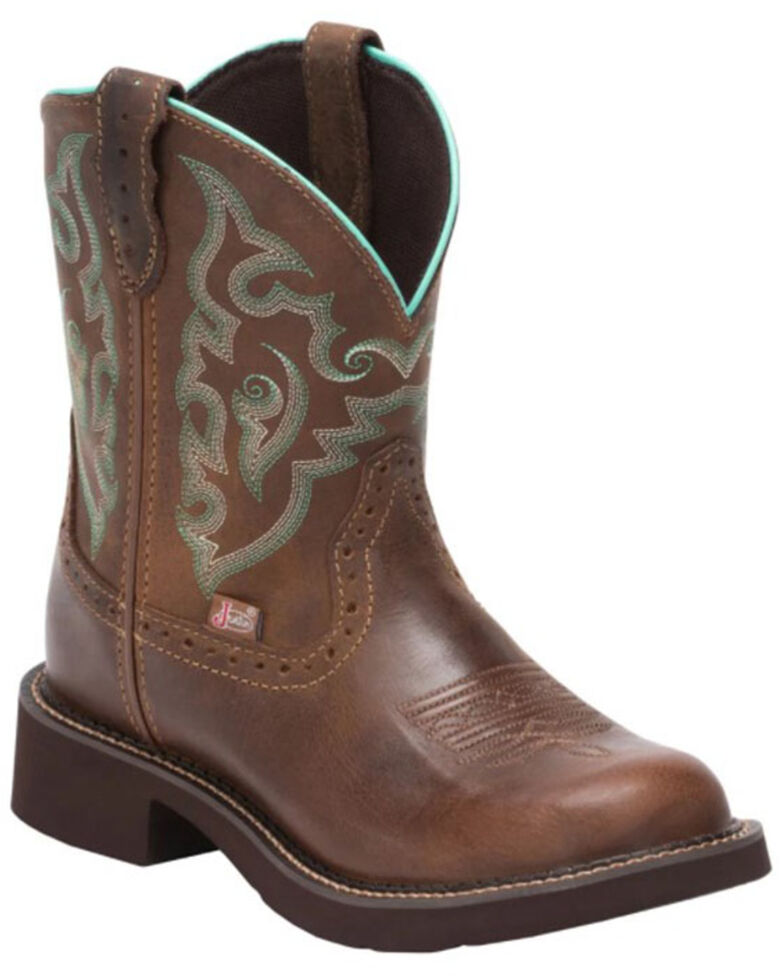 Justin Women's Gemma Brown Western Boots - Round Toe, Dark Brown, hi-res