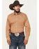 Image #1 - Cinch Men's Geo Print Long Sleeve Button-Down Western Shirt, Orange, hi-res