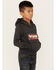 Image #2 - Wrangler Boys' Caviar Logo Hood Sweatshirt, Black, hi-res
