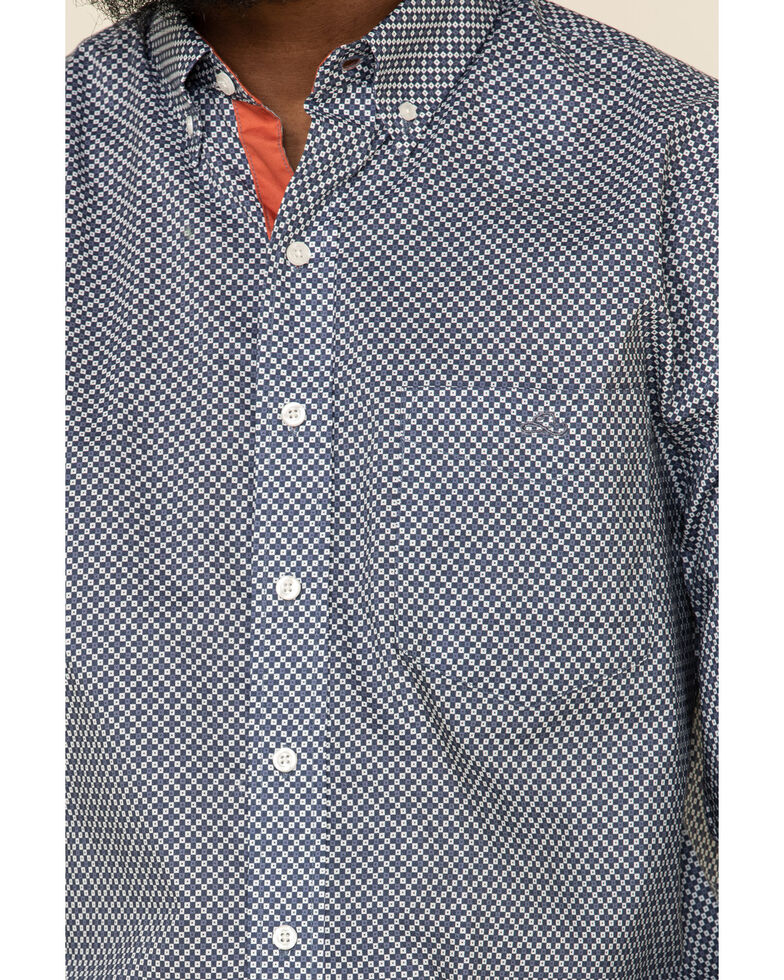 Resistol Men's Buckthorn Geo Print Long Sleeve Western Shirt , Blue, hi-res