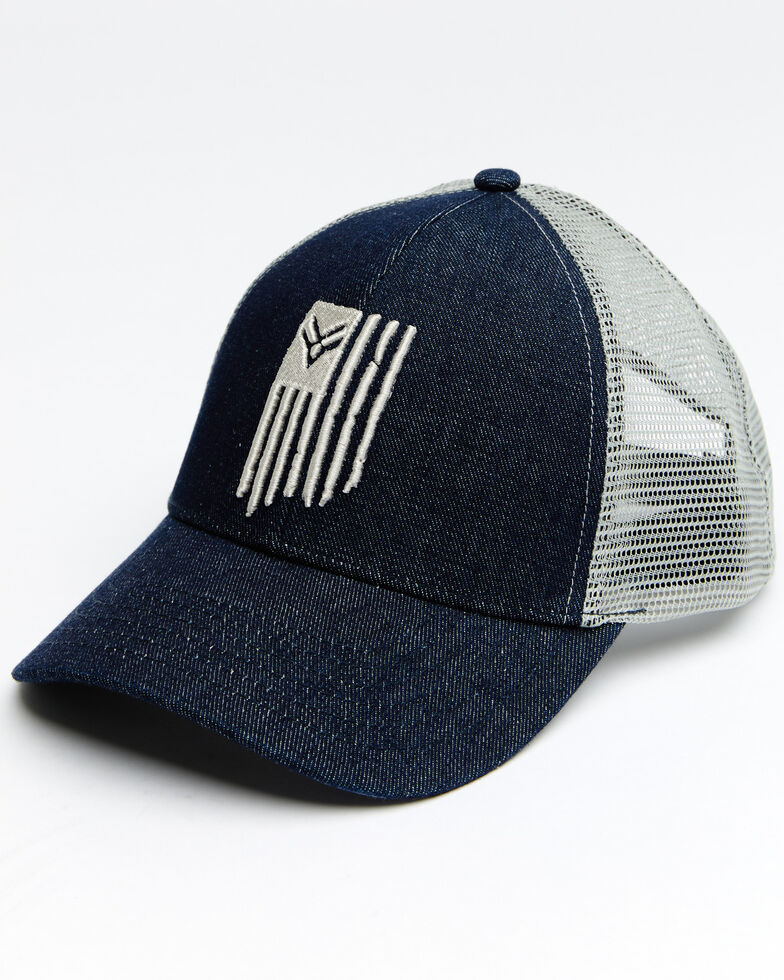 Hawx Men's Flag Logo Mesh Cap , Blue, hi-res