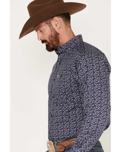 Image #2 - Ariat Men's Trailblazer Floral Stretch Long Sleeve Button Down Western Shirt, Navy, hi-res