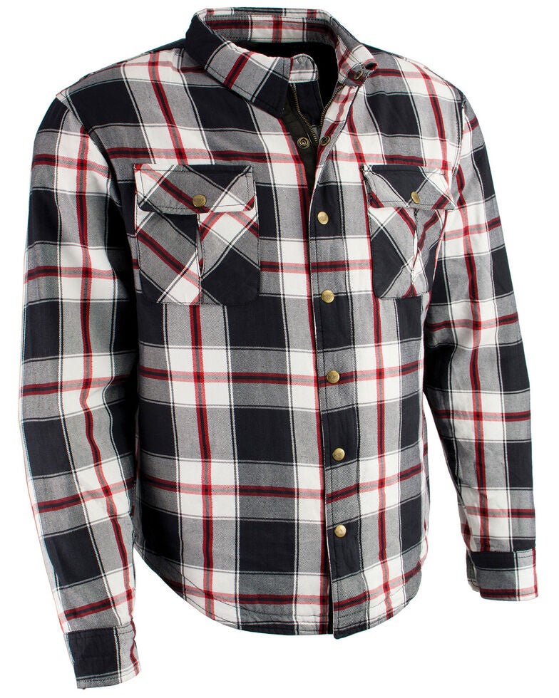 Milwaukee Performance Men's Aramid Reinforced Plaid Flannel Biker Shirt