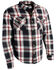Image #1 - Milwaukee Performance Men's Aramid Reinforced Plaid Flannel Biker Shirt, Black/red, hi-res