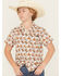 Image #1 - Cinch Boys' Camp Short Sleeve Button-Down Western Shirt, Cream, hi-res
