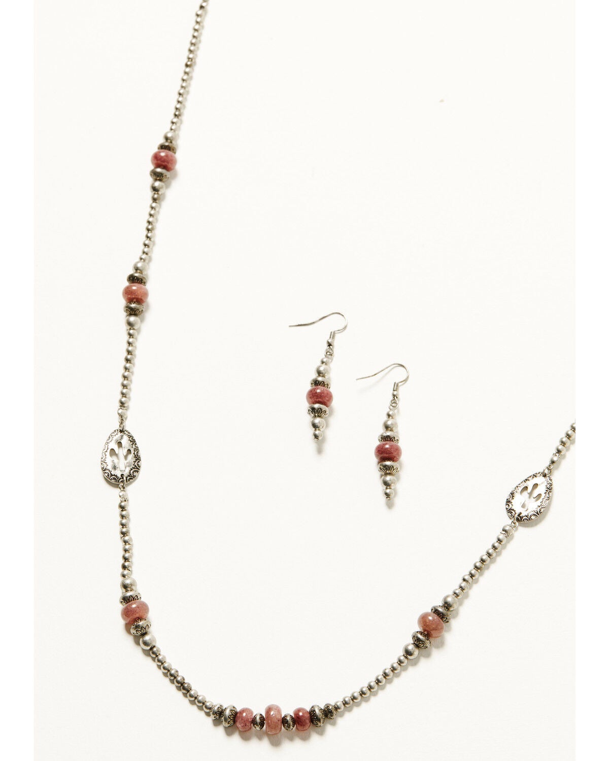 Shyanne Women's Strawberry Skies Stamped Cactus Jewelry Set - 2 Piece, Silver, hi-res