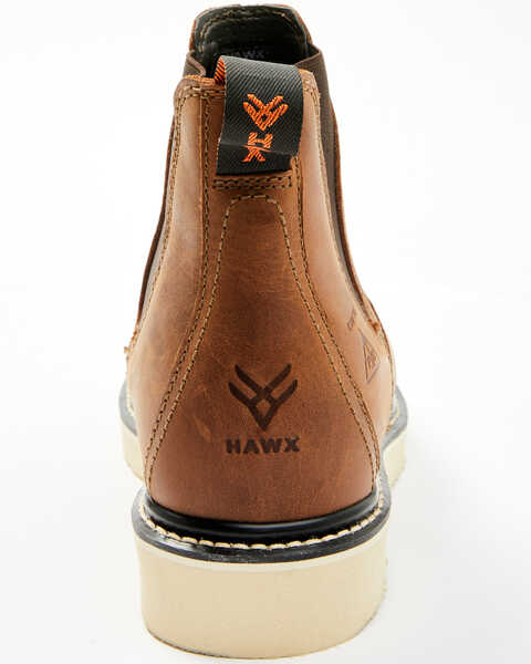 Image #5 - Hawx Men's Crazy Horse Wedge Chelsea Work Boots - Composite Toe, Brown, hi-res