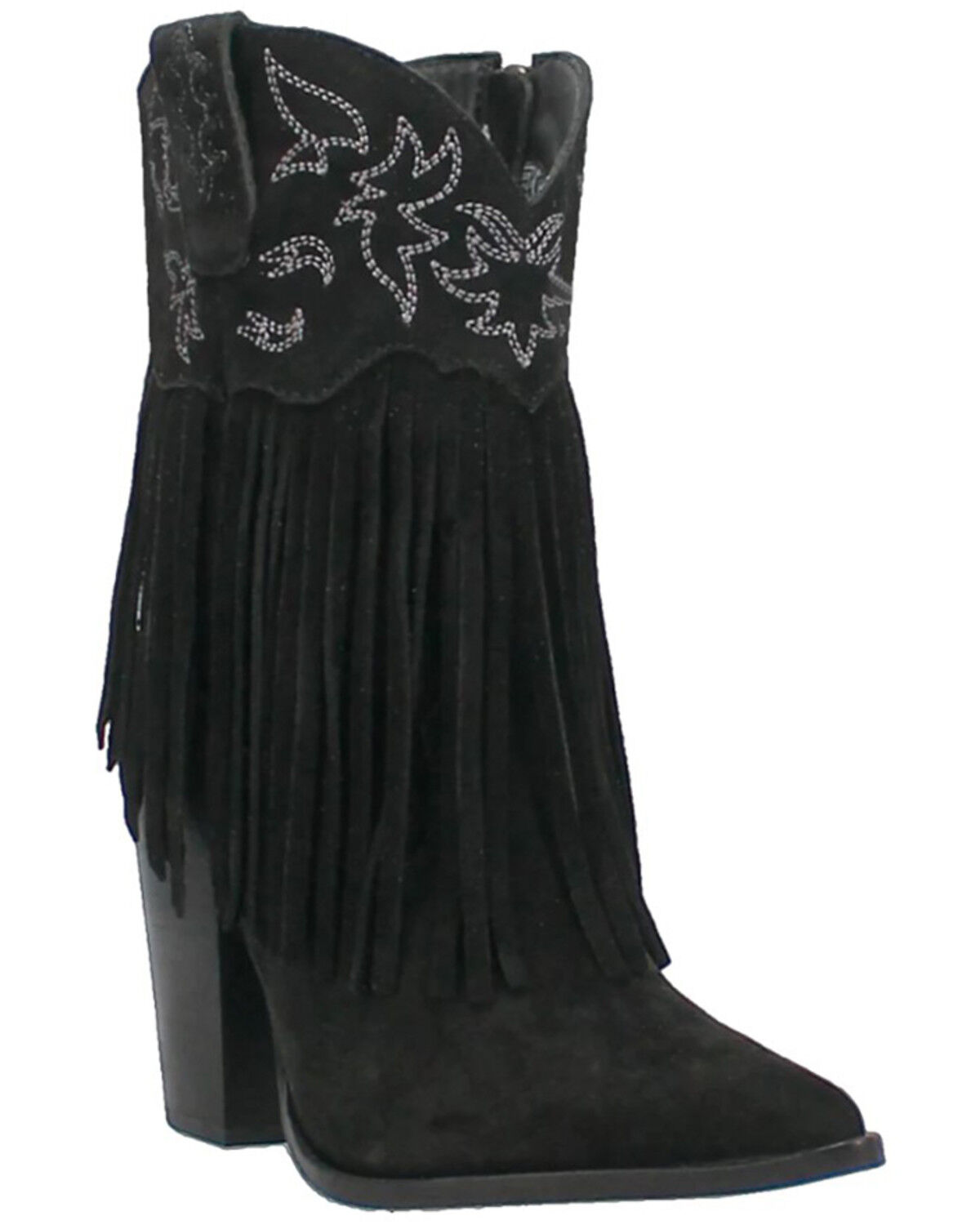 Image #1 - Dingo Women's Crazy Train Leather Booties - Round Toe, Black, hi-res
