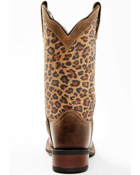 Image #5 - Laredo Women's Leopard Print Western Performance Boots - Broad Square Toe, Chocolate, hi-res