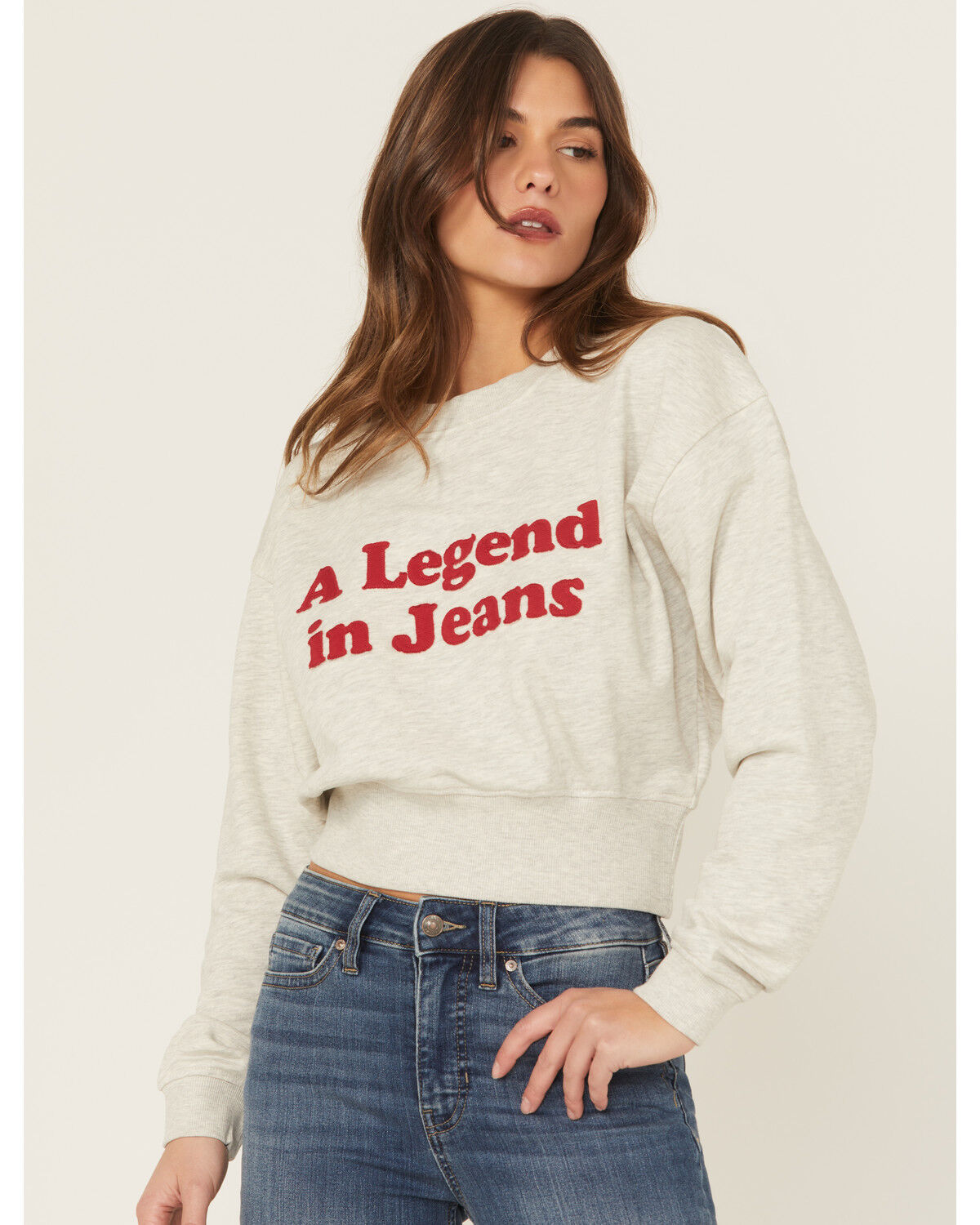 Image #1 - Wrangler Women's Modern Legend Sweatshirt, Grey, hi-res
