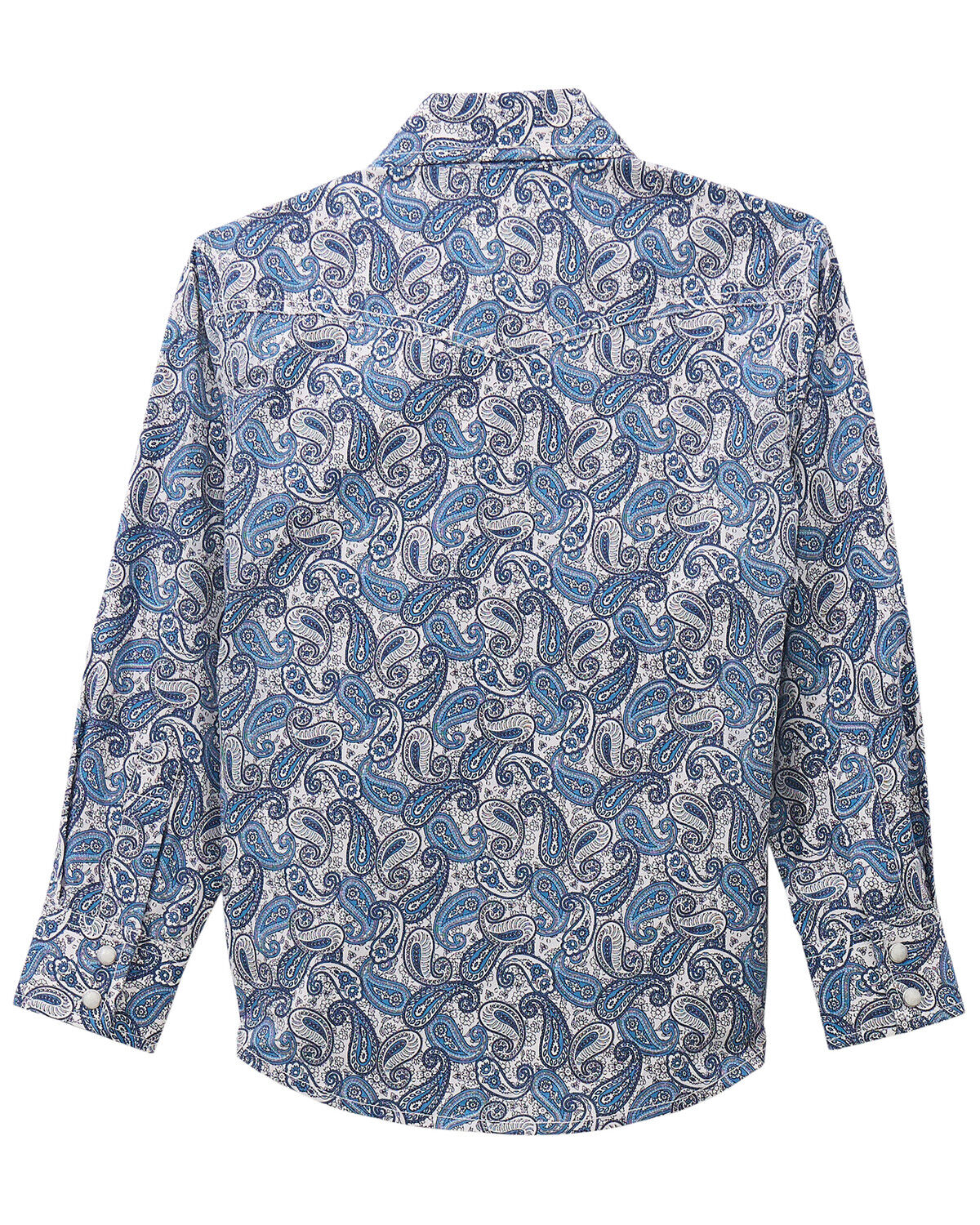 Image #2 - Wrangler 20X Boys' Paisley Print Long Sleeve Snap Stretch Western Shirt, White, hi-res