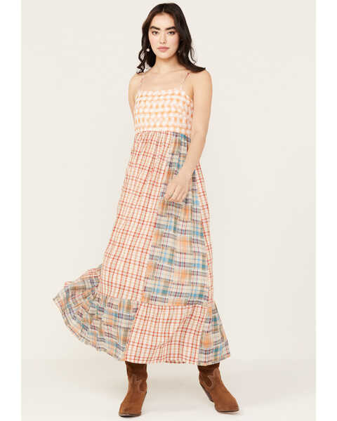 Image #1 - Miss Me Women's Plaid Print Sleeveless Maxi Dress, Multi, hi-res