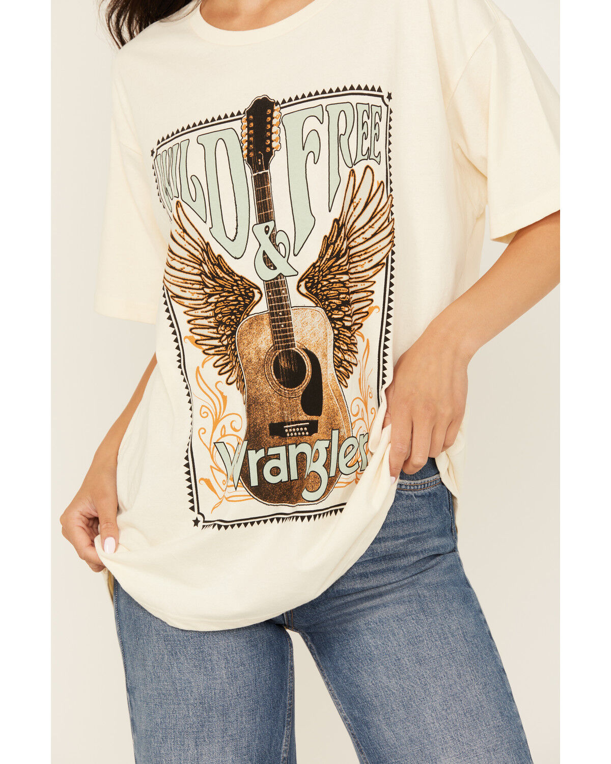 Image #3 - Wrangler Women's Guitar Short Sleeve Graphic Tee, White, hi-res