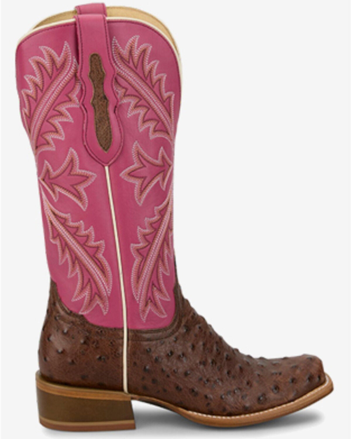 Image #2 - Tony Lama Women's Amber Exotic Ostrich Western Boots - Square Toe, Chocolate, hi-res