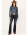 Image #1 - Wrangler Women's Madilyn Dark Wash High Rise Flare Stretch Denim Jeans, Dark Wash, hi-res