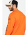 Image #5 - Hawx Men's Orange Logo Long Sleeve Work T-Shirt - Tall, Orange, hi-res