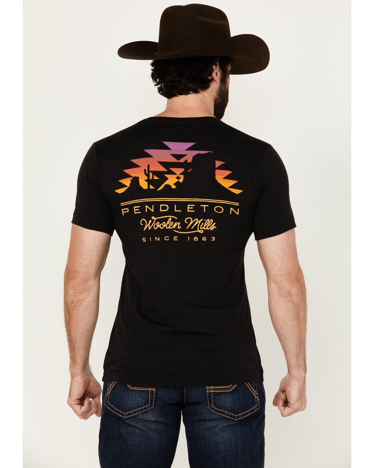 Pendleton Men's Scenic Logo Short Sleeve Graphic T-Shirt, Black, hi-res
