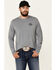HOOey Men's Gray Captain Bamboo Logo Long Sleeve T-Shirt , Black, hi-res