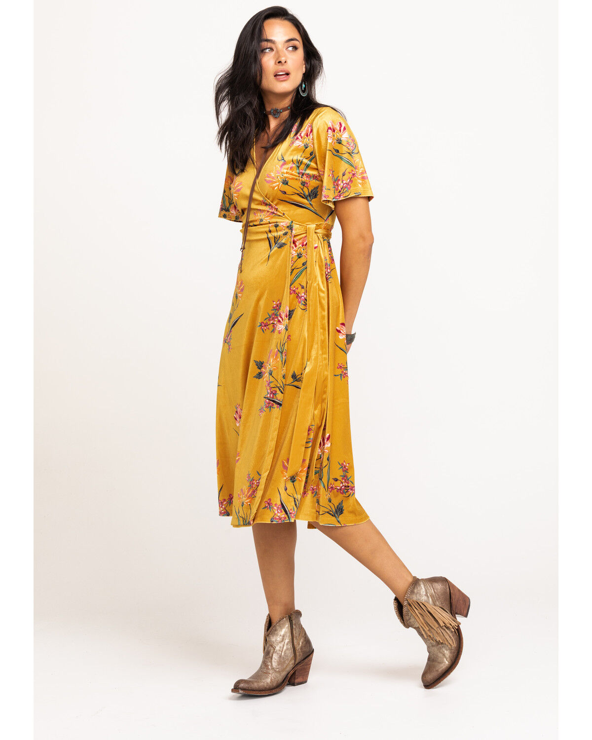 womens mustard dress