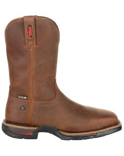 Image #2 - Rocky Men's Long Range Waterproof Western Work Boots - Steel Toe, Brown, hi-res