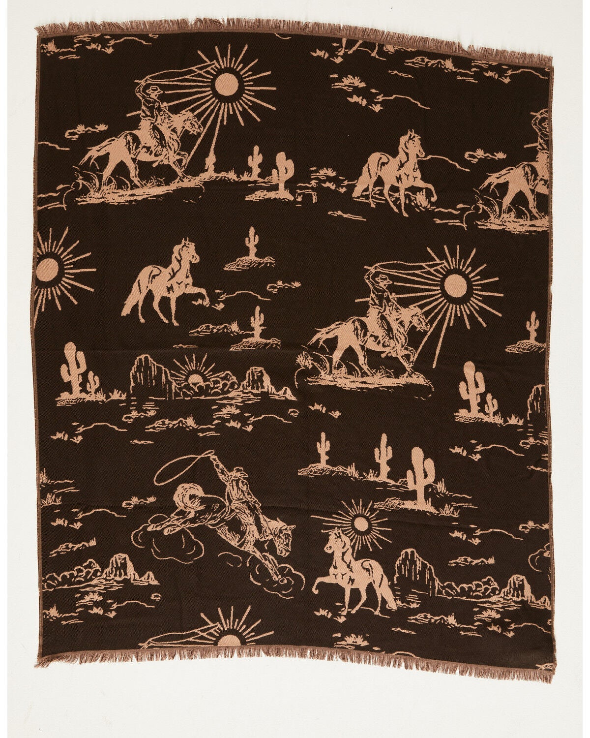 Image #2 - Boot Barn Desert Ranch Throw Blanket, Brown, hi-res