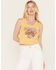Image #1 - Youth in Revolt Women's California Motorcycle Cropped Tank, Yellow, hi-res