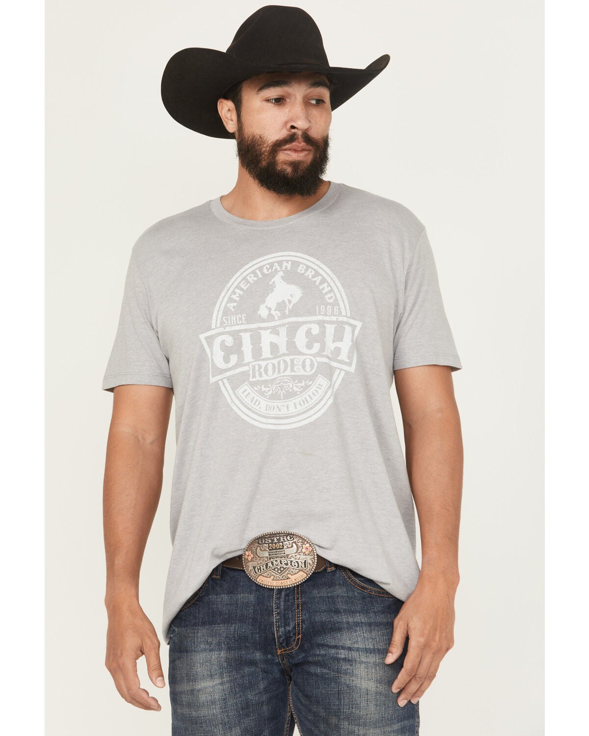 Image #1 - Cinch Men's Rodeo Short Sleeve Graphic T-Shirt, Grey, hi-res