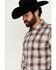 Image #2 - Wrangler Retro Men's Plaid Leaf Print Long Sleeve Button-Down Western Shirt, Multi, hi-res