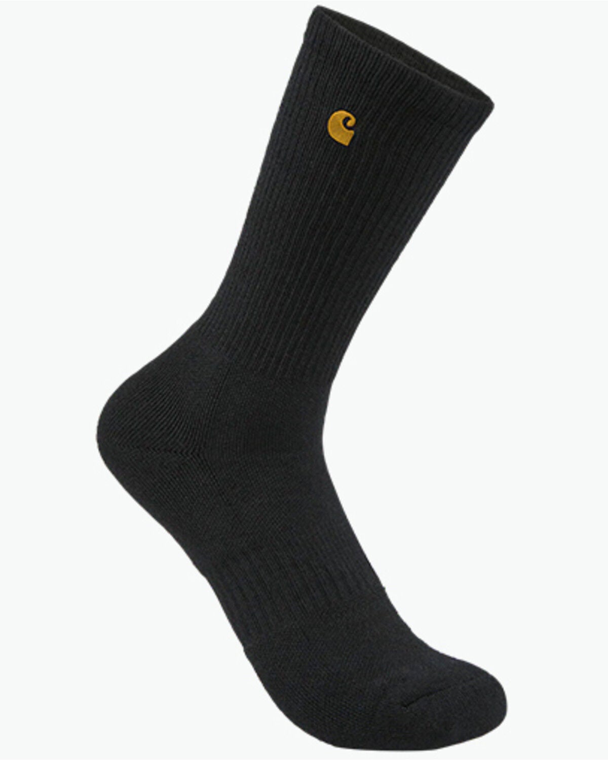 Image #1 - Carhartt Men's Force Midweight Crew Socks - 2 Pack, Black, hi-res
