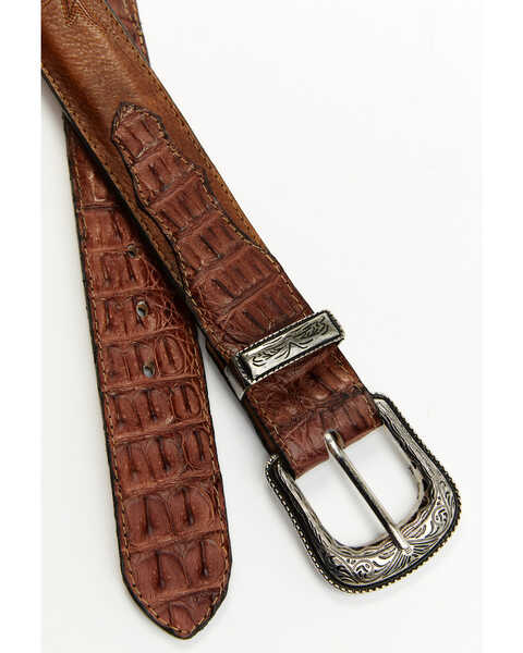 Cody James Men's Cypress Two Tone Embroidered Caiman Western Belt, Brown, hi-res