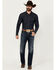 Image #1 - Blue Ranchwear Men's Bronson Slim Straight Stretch Denim Jeans, Dark Wash, hi-res