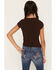 Image #4 - Shyanne Girls' Rhinestone Horseshoe Short Sleeve Tee, Cognac, hi-res