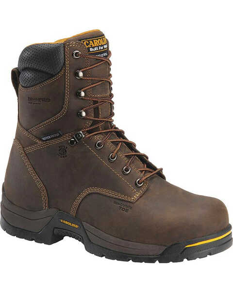 Carolina Men's 8" Waterproof Insulated Work Boots - Composite Toe, Brown, hi-res