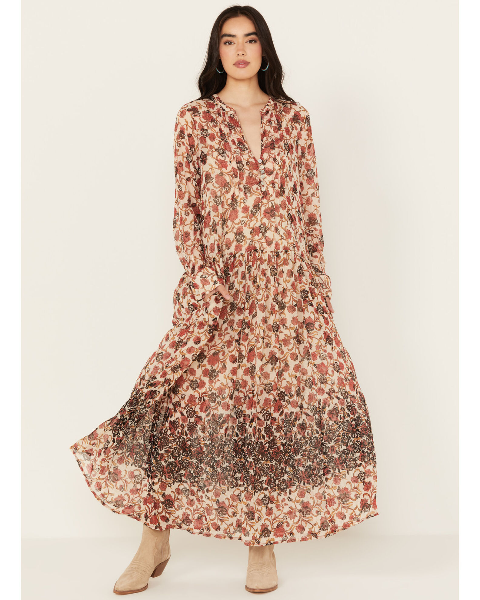 Free people floral maxi dress top