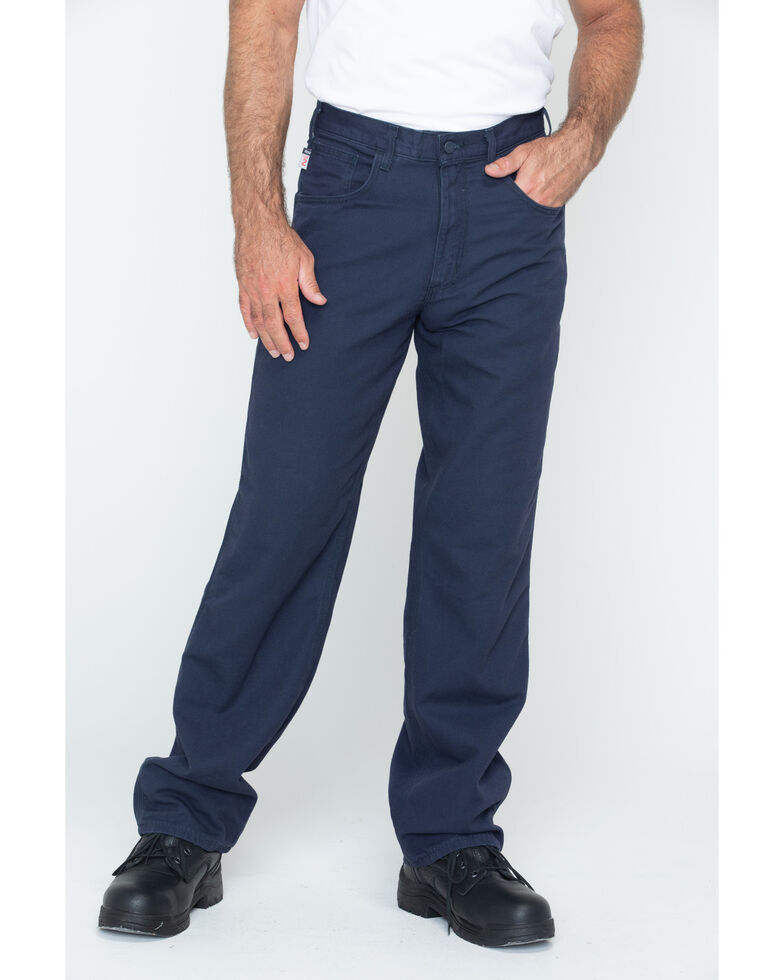 Carhartt Flame Resistant Canvas Work Pants - Big & Tall, Navy, hi-res
