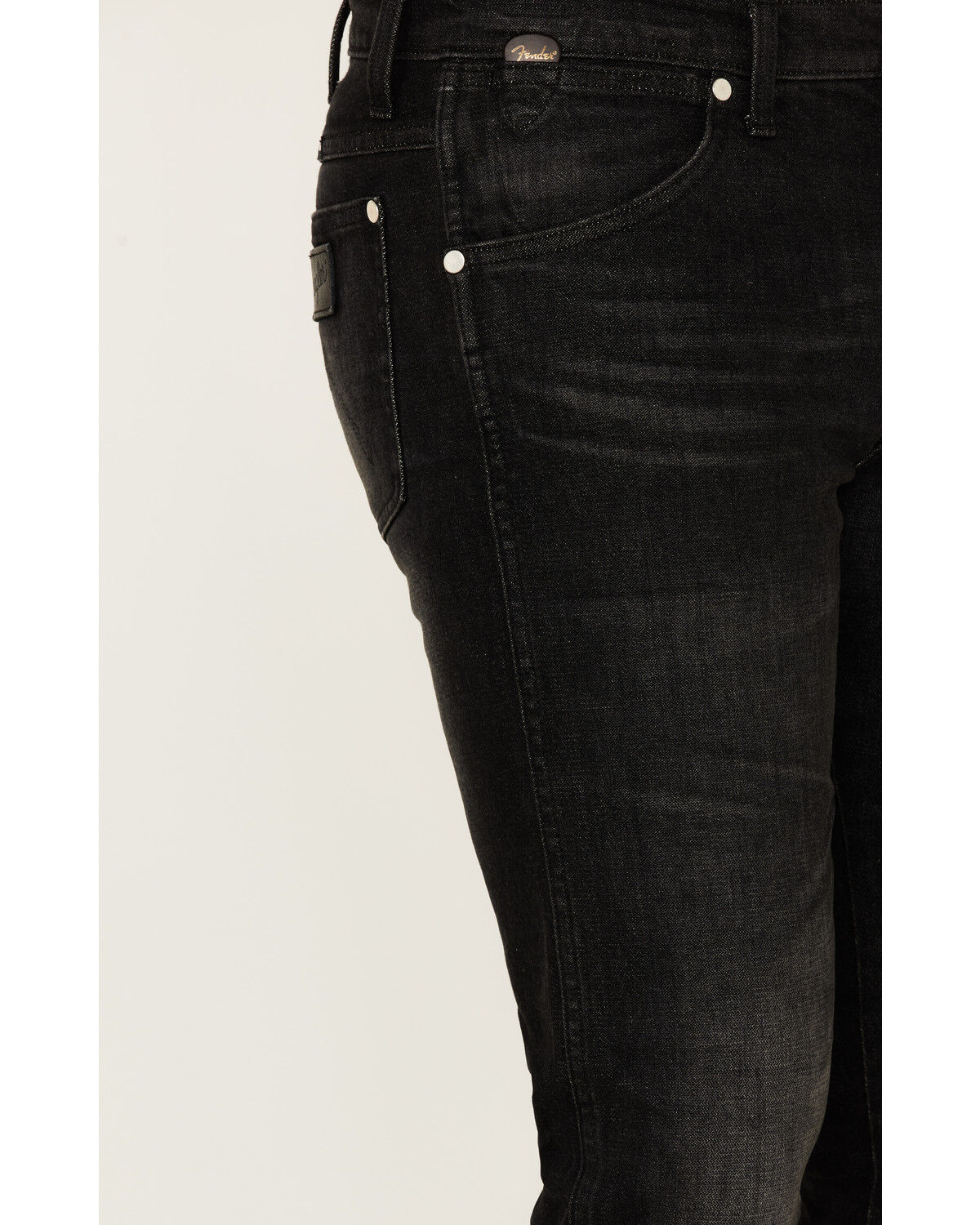 Image #2 - Wrangler X Fender Men's Larston Acoustic Legends Tapered Slim Fit Jeans, Black, hi-res