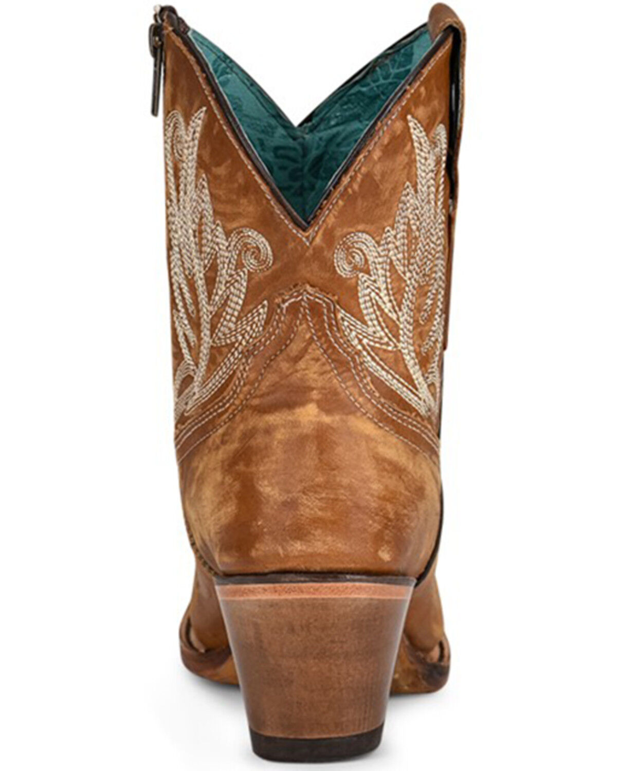 Image #4 - Corral Women's Embroidered Western Fashion Booties - Snip Toe, Gold, hi-res